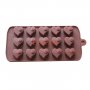 15 завъртулки сърца сърце силиконов молд форма бонбони шоколад желирани украса декорация торта глина, снимка 1 - Форми - 17503185