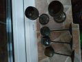 Старинен комплект месингово-медни мини чашки, снимка 1 - Колекции - 23479595