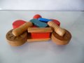 Дървена фигурка играчка мотоциклетист с мотоциклет мотор , снимка 5