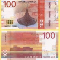 Норвегия 100 Kroner  2016 UNC, снимка 1 - Колекции - 24258984