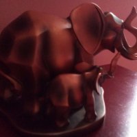 Слон с малко слонче.Масивна,стилизирана пластика, снимка 11 - Статуетки - 19920897