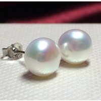 Сребърни обеци - Морска перла звезда - 2 цвята - 925 сребро BF116, снимка 2 - Обеци - 24578769