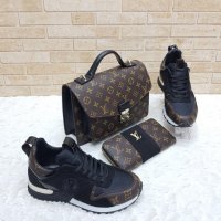 Дамски комплект обувки чанта и портфейл Louis Vuitton код81, снимка 1 - Дамски ежедневни обувки - 20450102