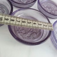Стъклени лилави чинийки купички, снимка 10 - Антикварни и старинни предмети - 20291778
