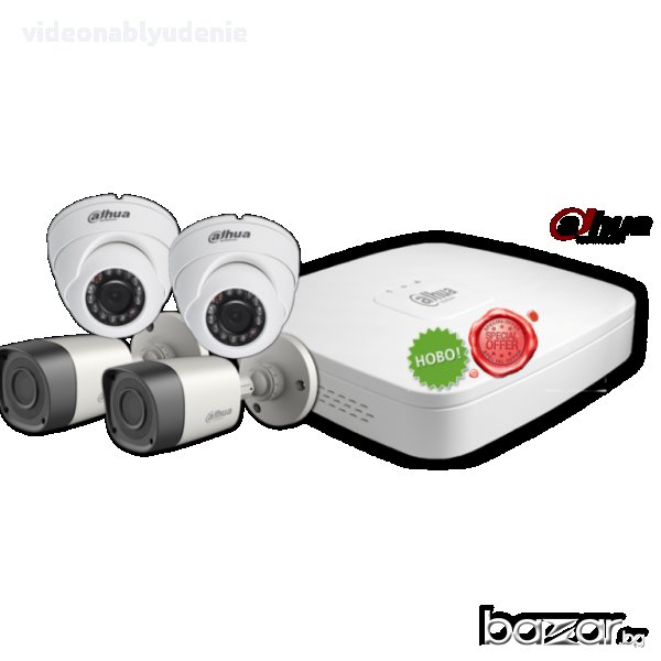Оригинален HD Марков DAHUA Комплект за Видео Наблюдение: DVR 1+4 Камери Мегапикселови, снимка 1