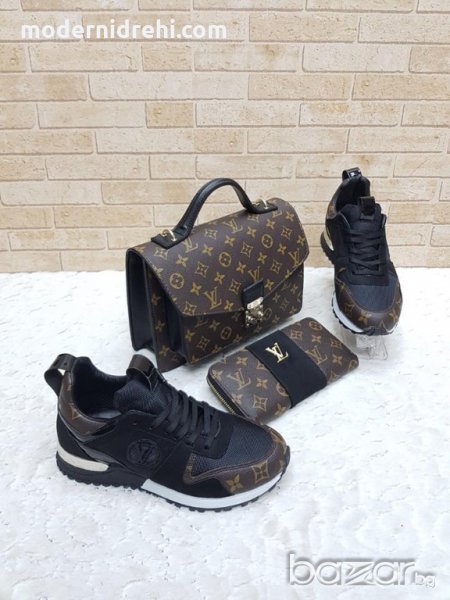 Дамски комплект обувки чанта и портфейл Louis Vuitton код81, снимка 1