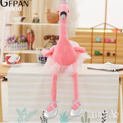 35cm Фламинго балерина с корона плюшена играчка, снимка 2 - Плюшени играчки - 25636870
