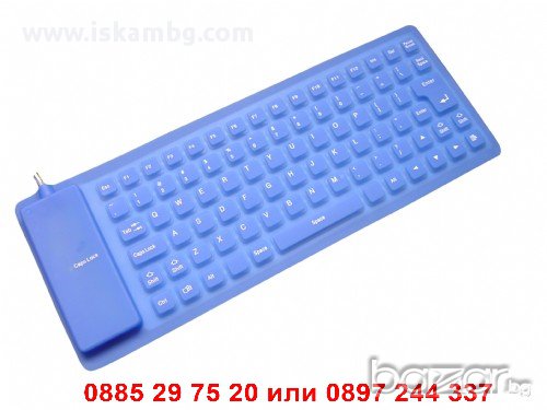Силиконова Клавиатура Сгъваема Синя, снимка 3 - Клавиатури и мишки - 12538540