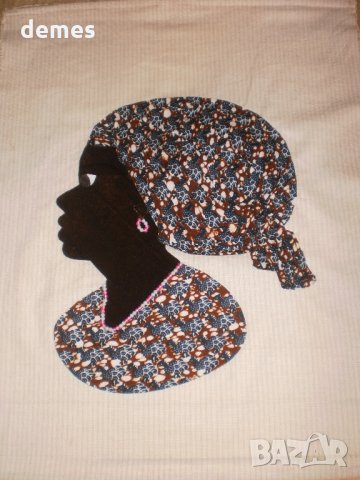  Африканка-картина от текстил върху текстил-варианти, снимка 3 - Колекции - 23347578