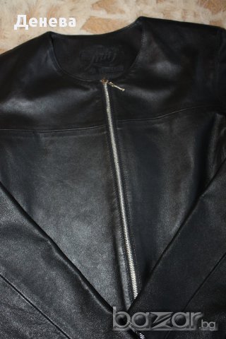 Естествена кожа черно дамско яке на LATIF, снимка 6 - Якета - 11687476
