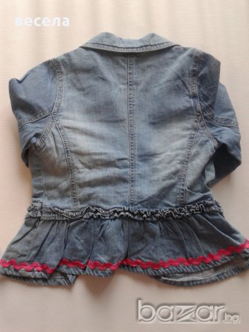 Детско дънково сако за момиче с красиви апликации, снимка 3 - Детски панталони и дънки - 10036339