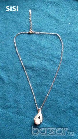 Колие с перла + подаръчна торбичка, снимка 3 - Колиета, медальони, синджири - 17152546