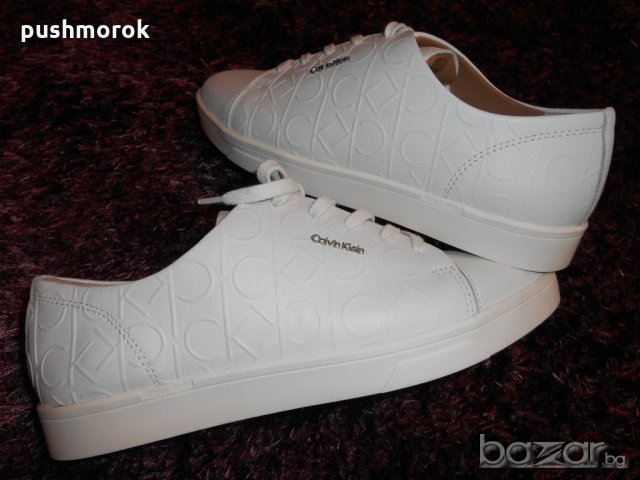 Calvin Klein Women's Imilia Nappa Leather Low-Top Sneakers, White , снимка 3 - Дамски ежедневни обувки - 19446914