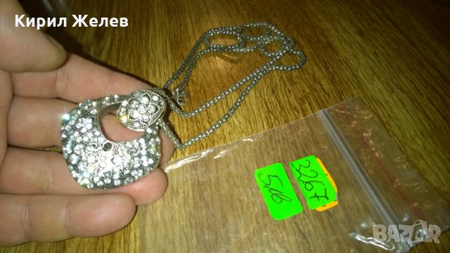 Медальон с кристалчета -264 масивен метален, снимка 2 - Колиета, медальони, синджири - 23981512