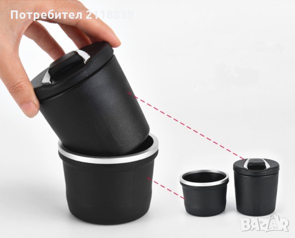 Пепелник за кола със светодиодно осветление 1бр., снимка 7 - Аксесоари и консумативи - 23491237