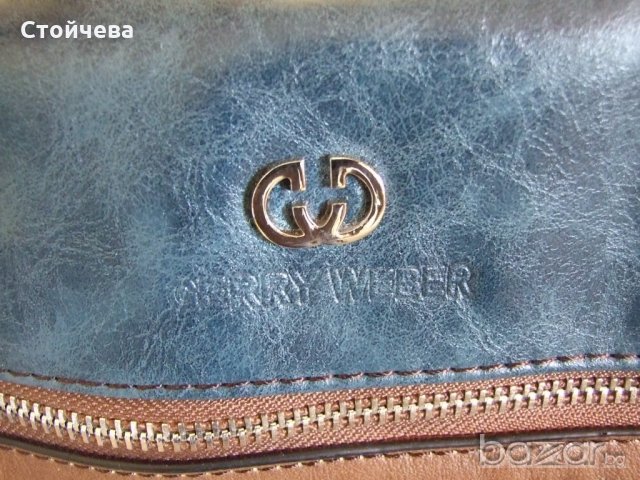 Gerry Weber чисто нова чанта от кожа в синьо, снимка 5 - Чанти - 20794447
