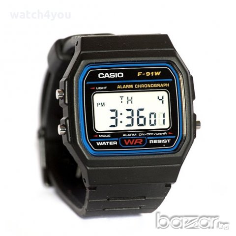 █▬█ █ ▀█▀ ОРИГИНАЛЕН ЧАСОВНИК CASIO F91W. CASIO F-91W. КАСИО Ф 91. F-91W-1YEF, снимка 4 - Мъжки - 8770259