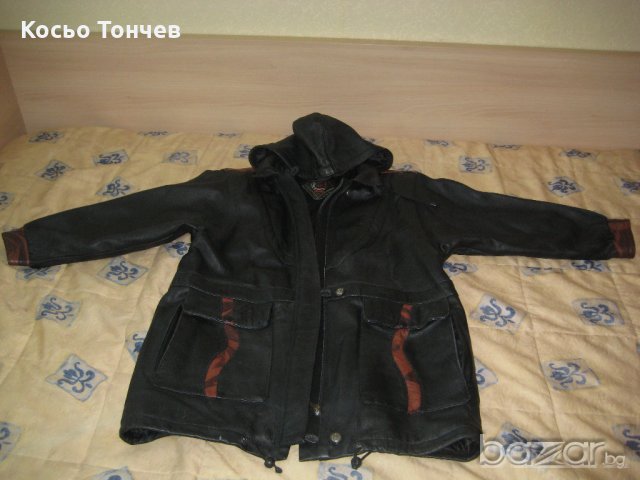 Дамско кожено палто със сваляща качулка., снимка 4 - Палта, манта - 20247382