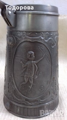 Голям метален цинков съд, снимка 3 - Антикварни и старинни предмети - 21619849