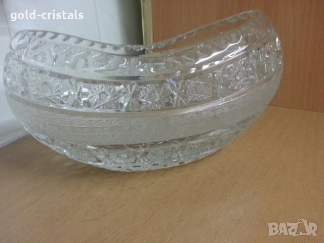  кристална купа овална, снимка 6 - Антикварни и старинни предмети - 24537685