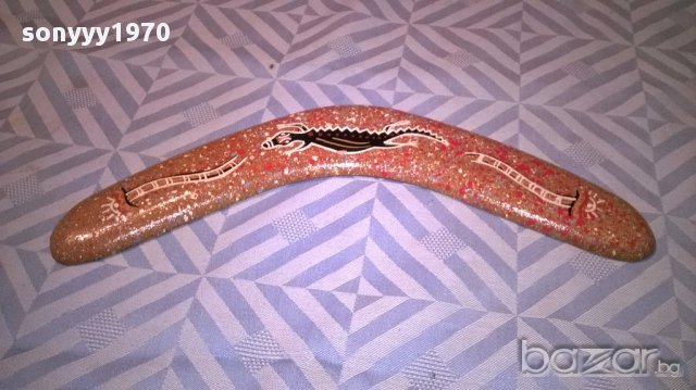 Throuwing boomerang hand crafted in australia-35/5см-внос швеицария, снимка 2 - Антикварни и старинни предмети - 15649362