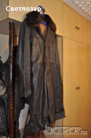 Кожено зимно палто - естествена кожа - българско производство гр. Лове, снимка 2 - Якета - 17072983