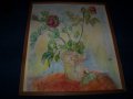 " Рози" - красив стар акварел от 1989г., снимка 2