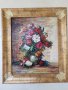 Маслена картина "Ваза с цветя" италиански художник , снимка 4