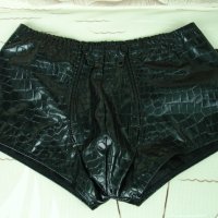 мъжки прашки, еротични боксерки с кожен ефект, снимка 1 - Бельо - 23919167