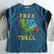Gap блуза с дълъг ръкав 2-3 години с тиранозавър Рекс, снимка 3 - Детски Блузи и туники - 9524474