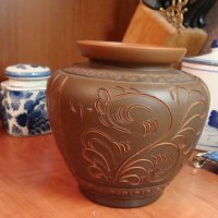 Прекрасна ръчно изработена керамична ваза, снимка 3 - Вази - 23064001