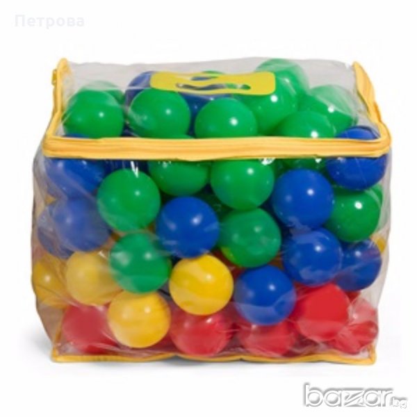100 бр. пластмасови топки за игра, снимка 1