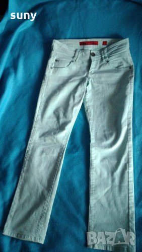 Дамски дънки бледо зелени, снимка 1