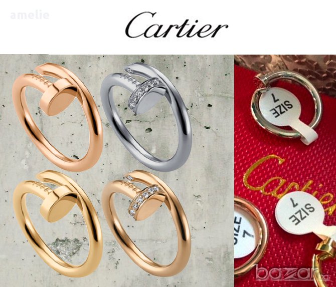 Дамски пръстен Cartier LOVE Nail реплика. Колекция Amélie., снимка 1