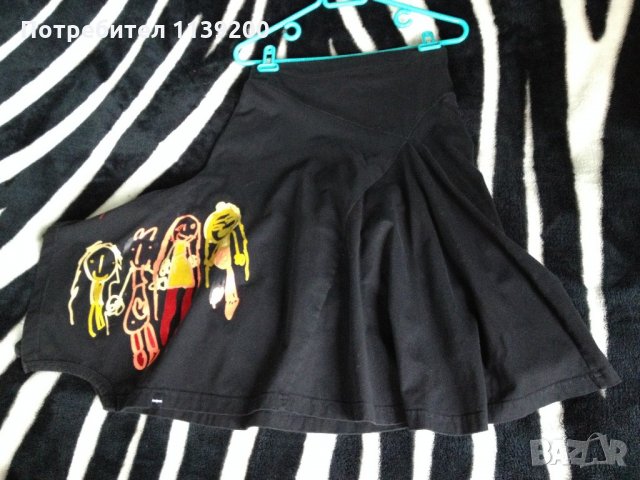 Черна пола Desigual S асиметрична, снимка 4 - Поли - 22333455