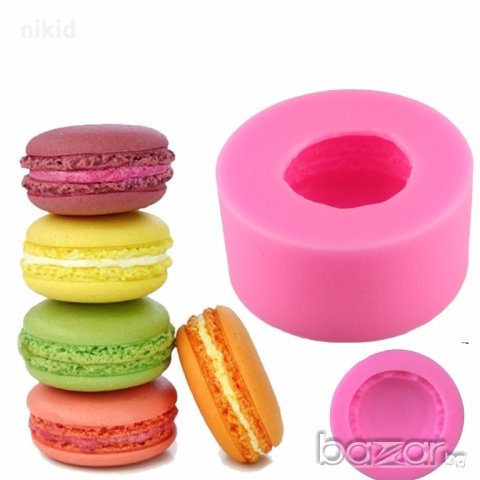 3D Макарон дълбок сладка Хамбургер силиконов молд украса фондан торта шоколад гипс сапун свещ, снимка 3 - Форми - 18809665