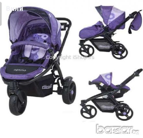Комплект Количка Chipolino Optima + бебепорт+ зимно кошче, снимка 3 - Детски колички - 15653659