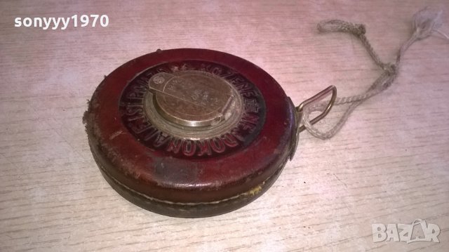 АНТИКА-стара кожена ролетка-кожа и месинг-метална лента, снимка 2 - Колекции - 24498383