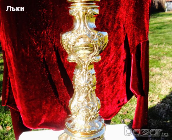 Величествен бронзов свещник 6 кг., барок., снимка 7 - Антикварни и старинни предмети - 16706132