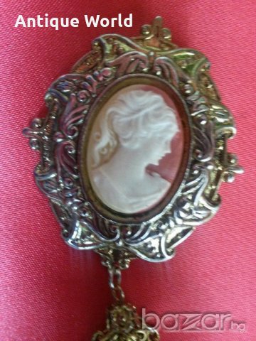 Красива Стара Голяма  Брошка КАМЕЯ, снимка 2 - Антикварни и старинни предмети - 19843242