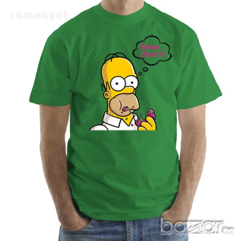 NEW! HOMER ХОУМЪР SIMPSON DONUT мъжка тениска! Поръчай модел с твоя снимка!, снимка 3 - Тениски - 12587393