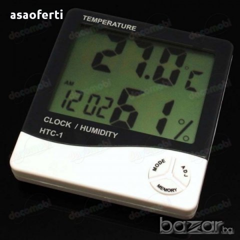 Часовник с термометър и влагомер за стая , снимка 2 - Други - 12706056