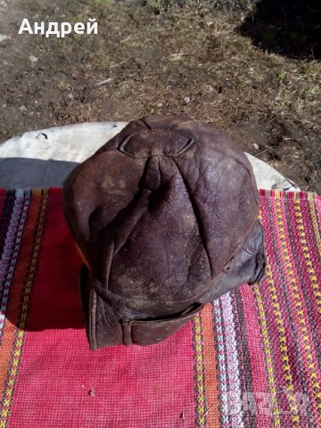 Старинна кожена Мотористка,Танкистка шапка, снимка 5 - Антикварни и старинни предмети - 24424244