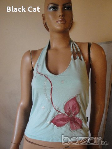 Атрактивен светлотюркоазен дамски потник / топ, дамска блуза /тениска без ръкави,ръкав,дамско бюстие, снимка 4 - Потници - 8501020