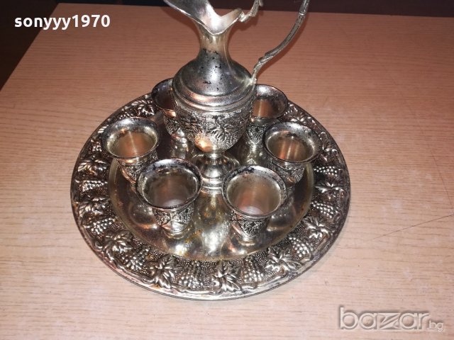 ретро колекция-поднос с кана и 6 чаши-внос швеицария, снимка 6 - Колекции - 20403358