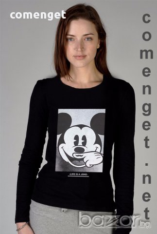 New! Дамска тениска MICKEY MOUSE LIFE IS A JOKE! Създай модел по Твой дизайн, свържи се нас!, снимка 3 - Тениски - 15108757