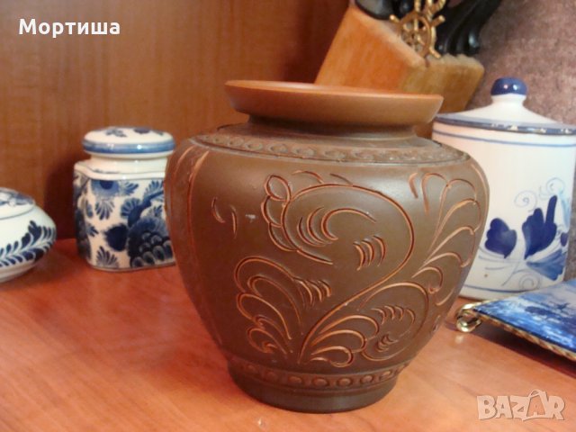 Прекрасна ръчно изработена керамична ваза, снимка 3 - Вази - 23064001
