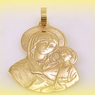 златен медальон Богородица с Младенеца 2.22 грама/14 карата, снимка 6 - Колиета, медальони, синджири - 11141950