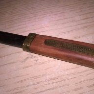 Ретро нож за колекция-11см-дърво/месинг-внос швеицария, снимка 5 - Антикварни и старинни предмети - 17374389