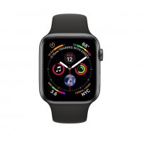 APPLE WATCH SPACE GRAY ALUMINUM CASE WITH BLACK SPORT BAND 40MM SERIES 4 GPS, снимка 1 - Смарт гривни - 23338047